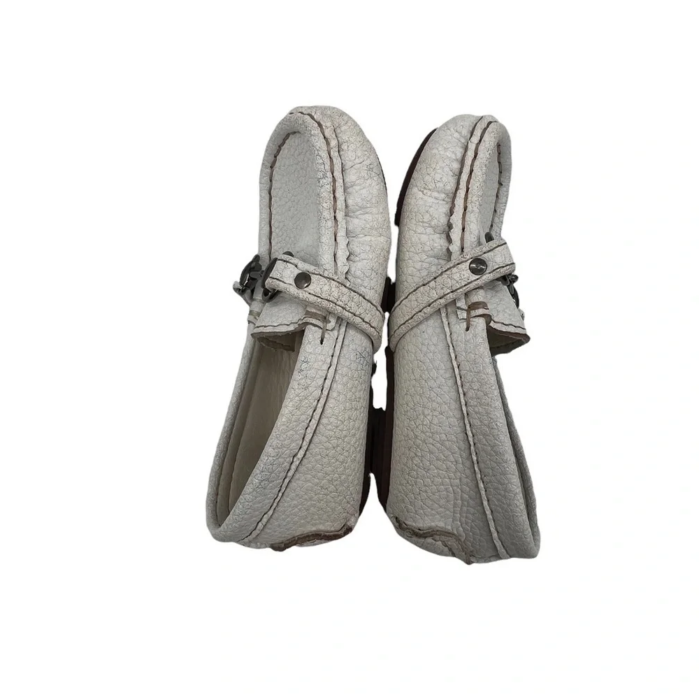 Minibella White Slip-On Horse Bit Loafers Size 24 Toddler Girl's